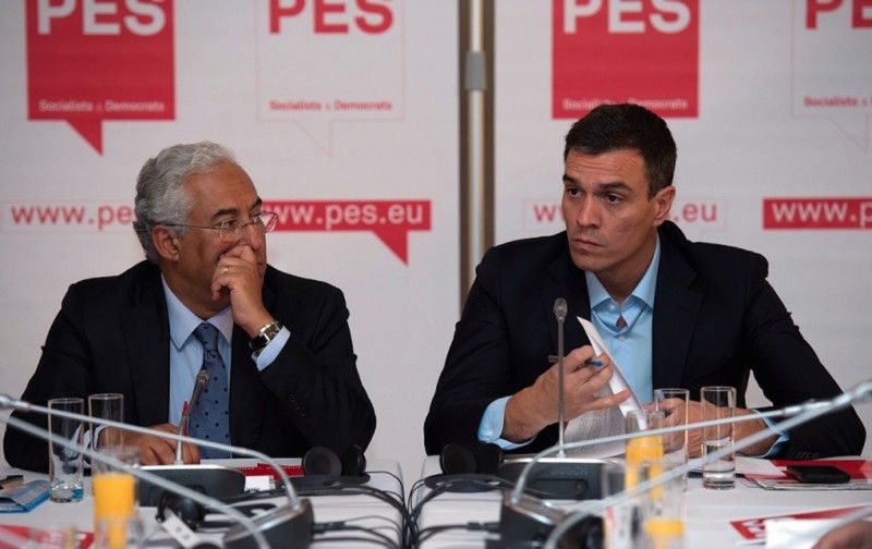 Pedro Sánchez junto a Antonio Costa, primer ministro de Portugal, en una imagen de archivo. FOTO: PSOE