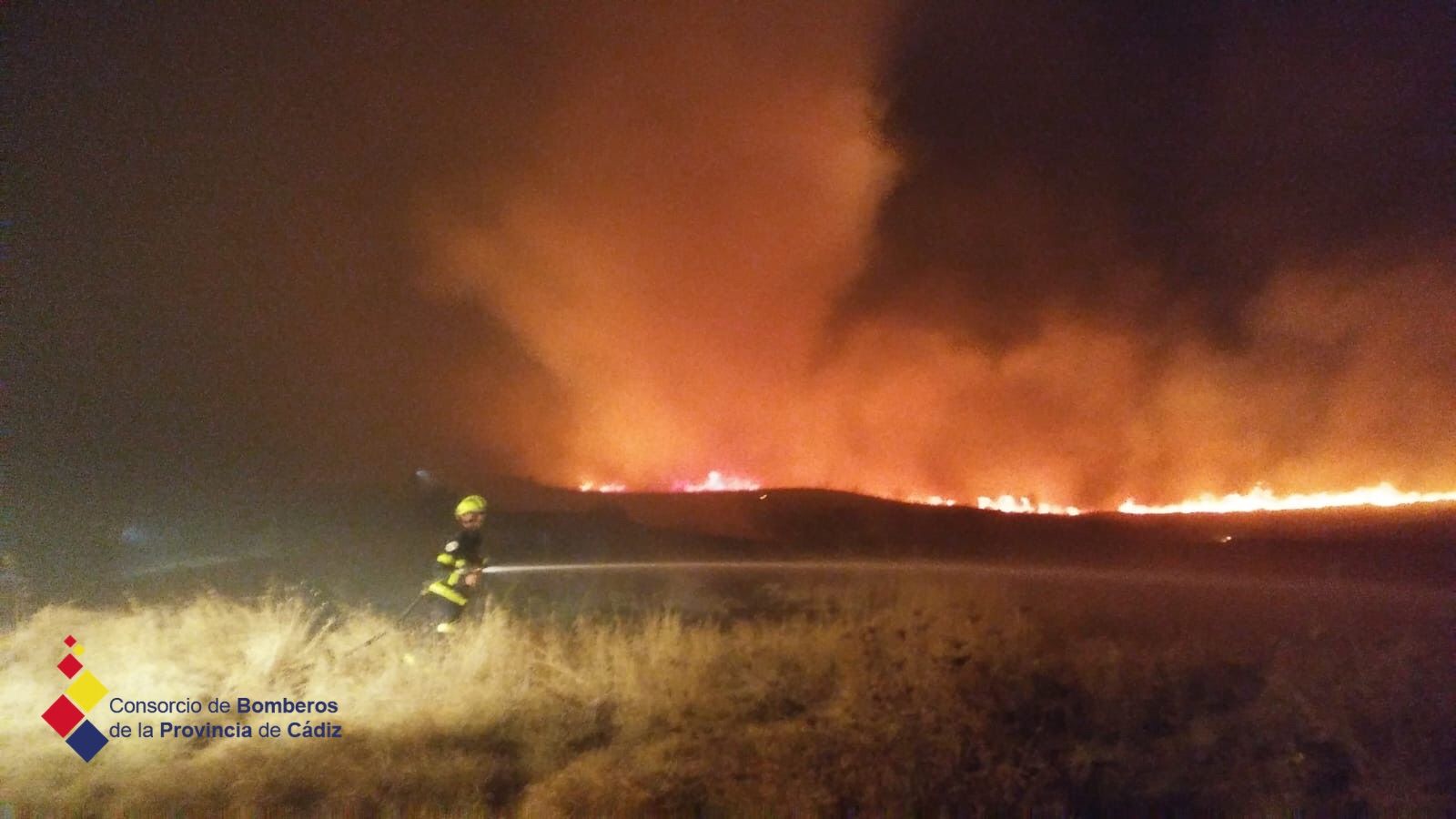 Incendio de vegetación en Gibraltar. FOTO: Consorcio de Bomberos