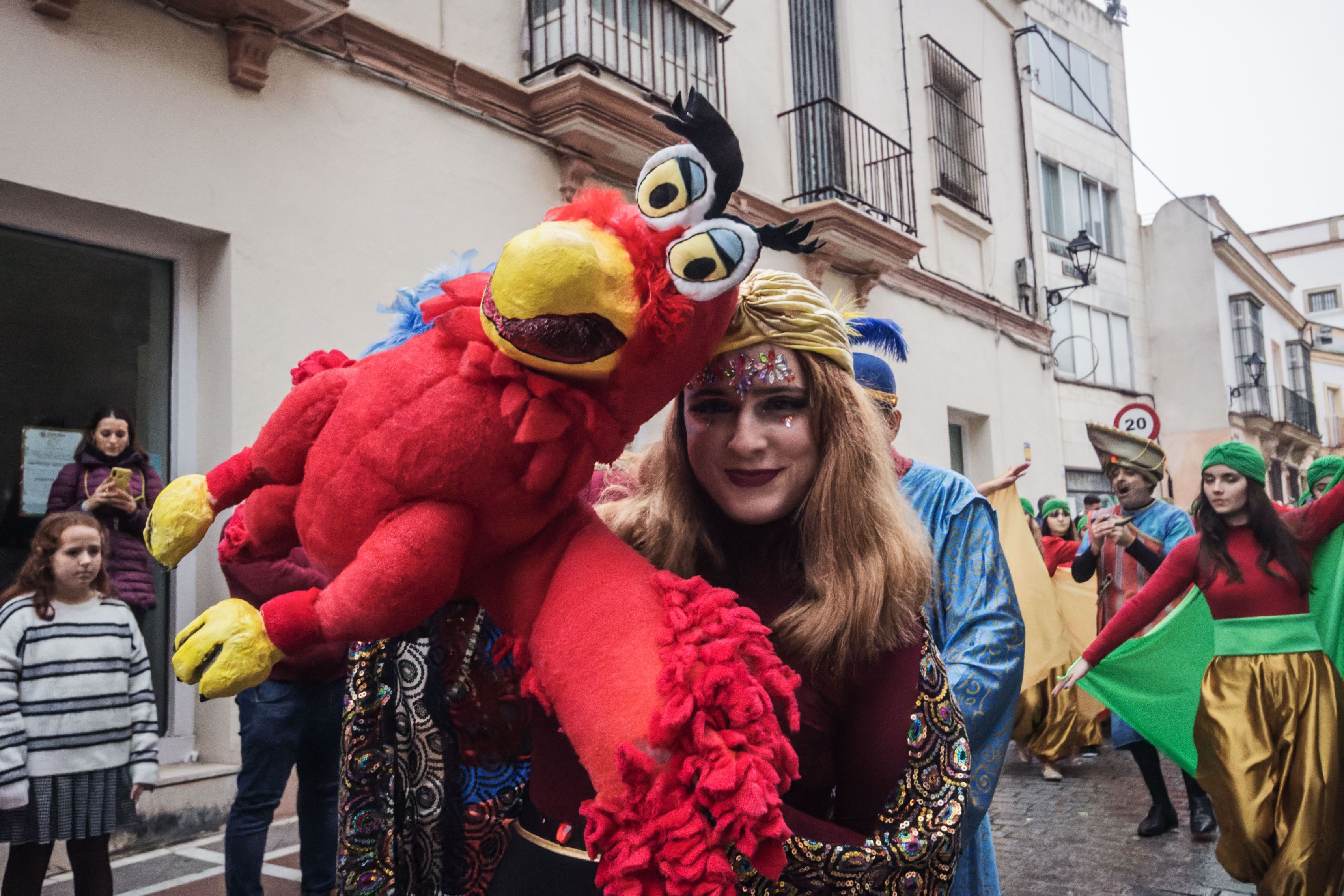 La cabalgata de la Cartera Real a su paso por las calles de Jerez