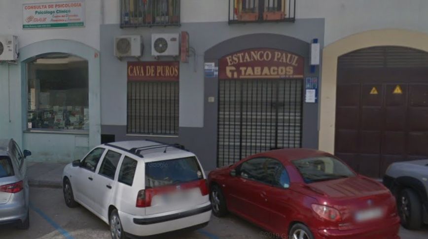 Imagen de archivo del estanco de calle Paúl asociado al boleto de 'El Millón' premiado en Jerez.