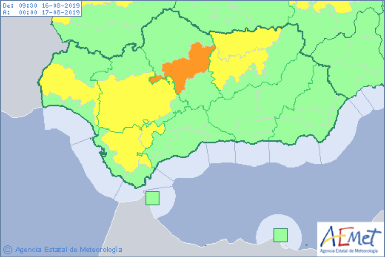 Andalucía, en alerta amarilla.