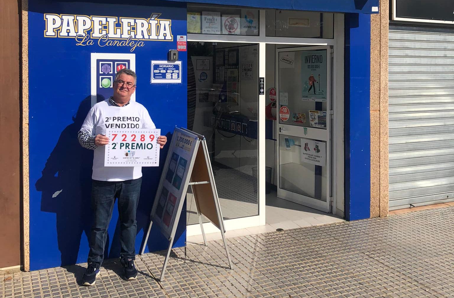El segundo premio de la Lotería del Niño cae en Jerez, vendido en la papelería La Canaleja. FACEBOOK
