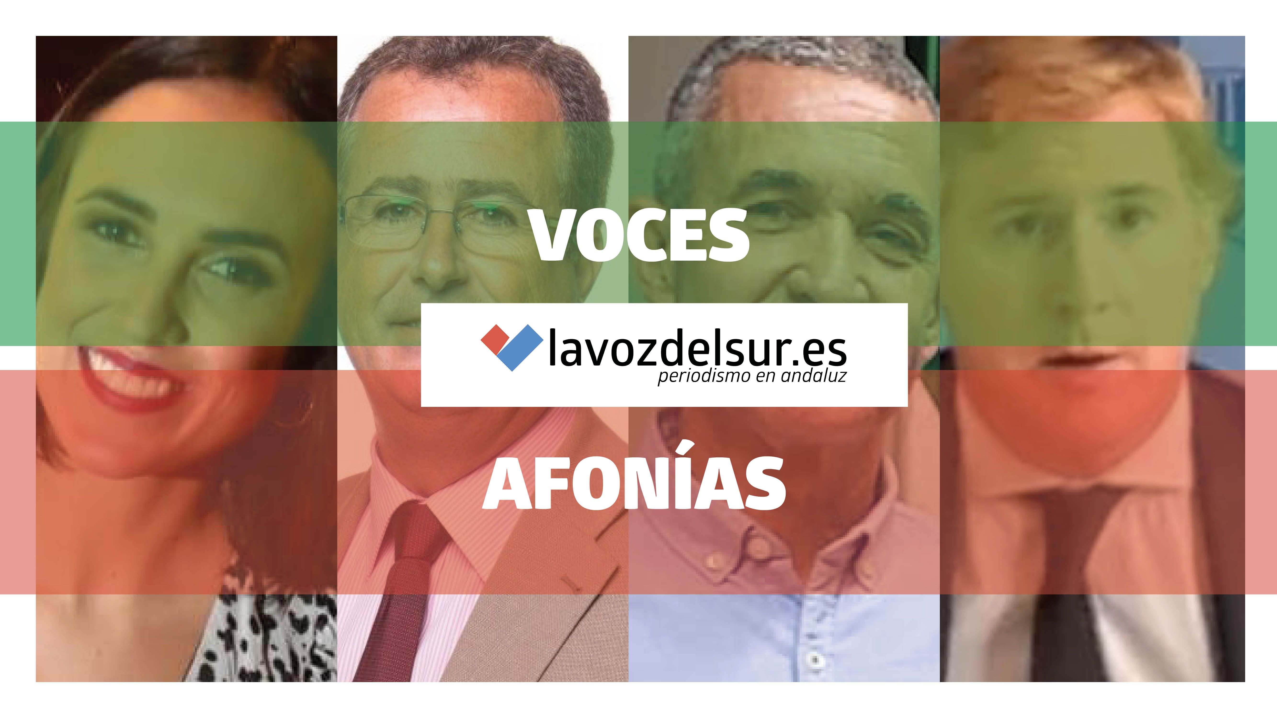 Voces y afonías: Lola Cazalilla, Juan Carlos Cabrera, Fernando Germán Álvarez e Ignacio Gragera.