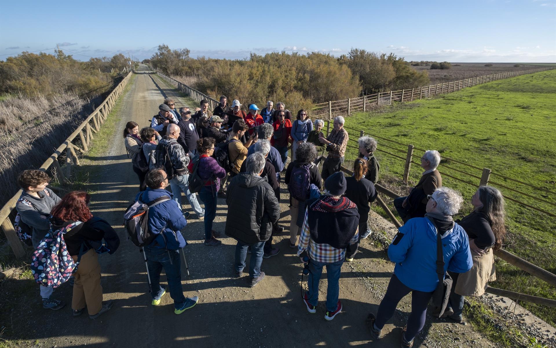 Doñana se seca pese a las lluvias. En la imagen, la visita realizada recientemente por Ecologistas en Acción a Doñana.
