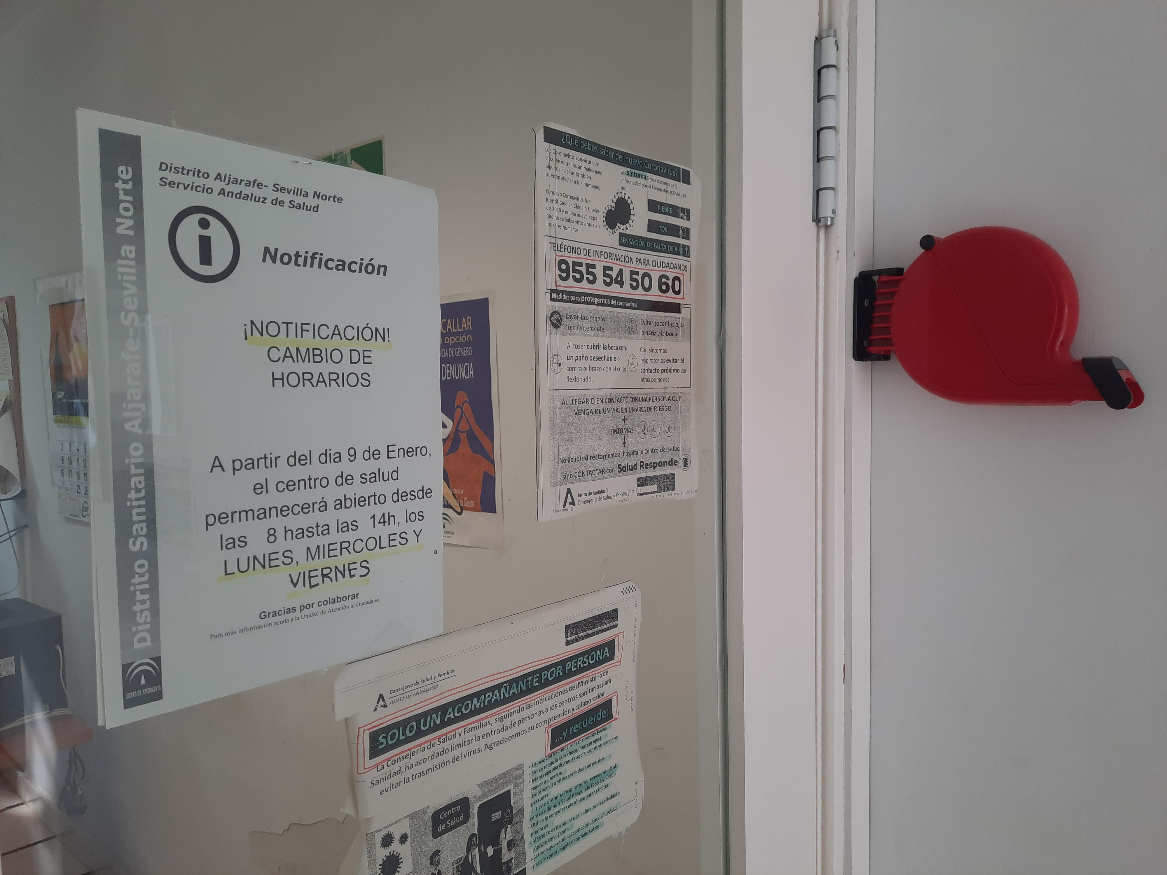 Cartel que se puede ver en los centros de salud de Camas.