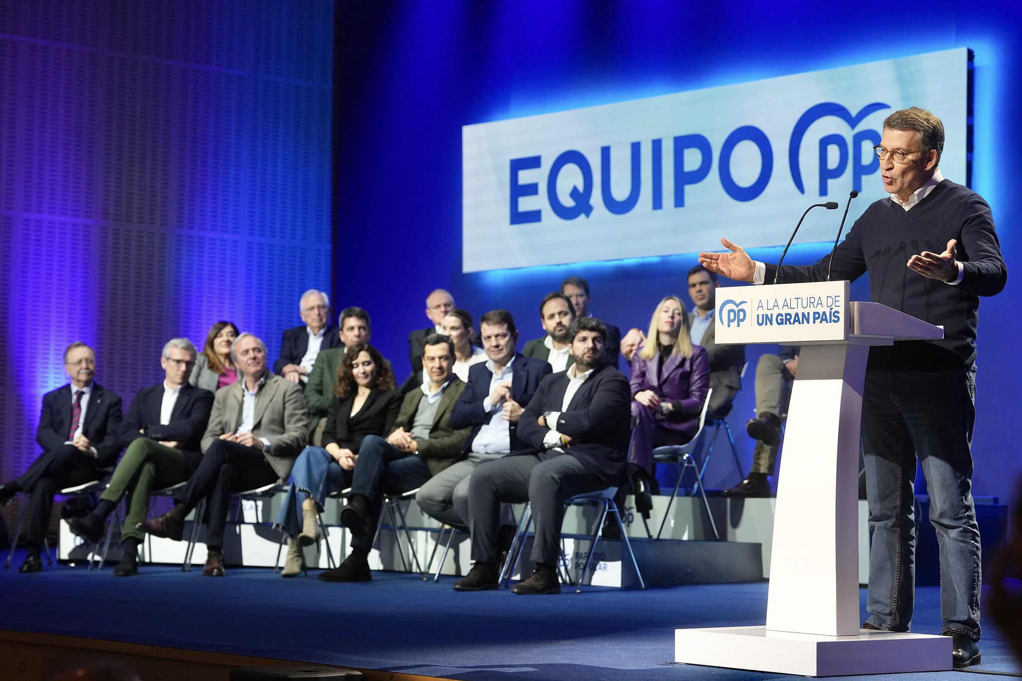 Feijóo, este pasado fin de semana, en la presentación de los candidatos del PP para las autonómicas.
