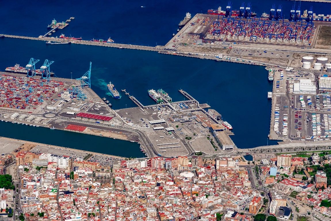 Vista aérea del puerto de Algeciras. APBA