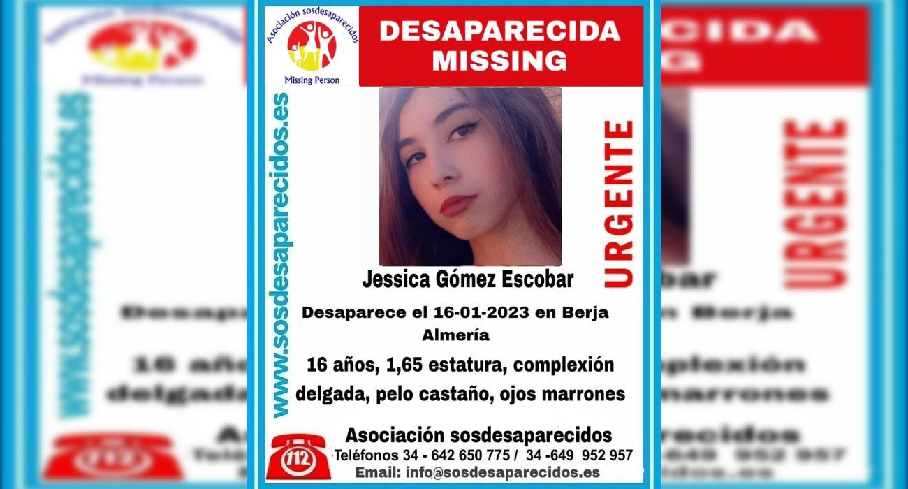 Jessica, la joven desaparecida en Berja (Almería).