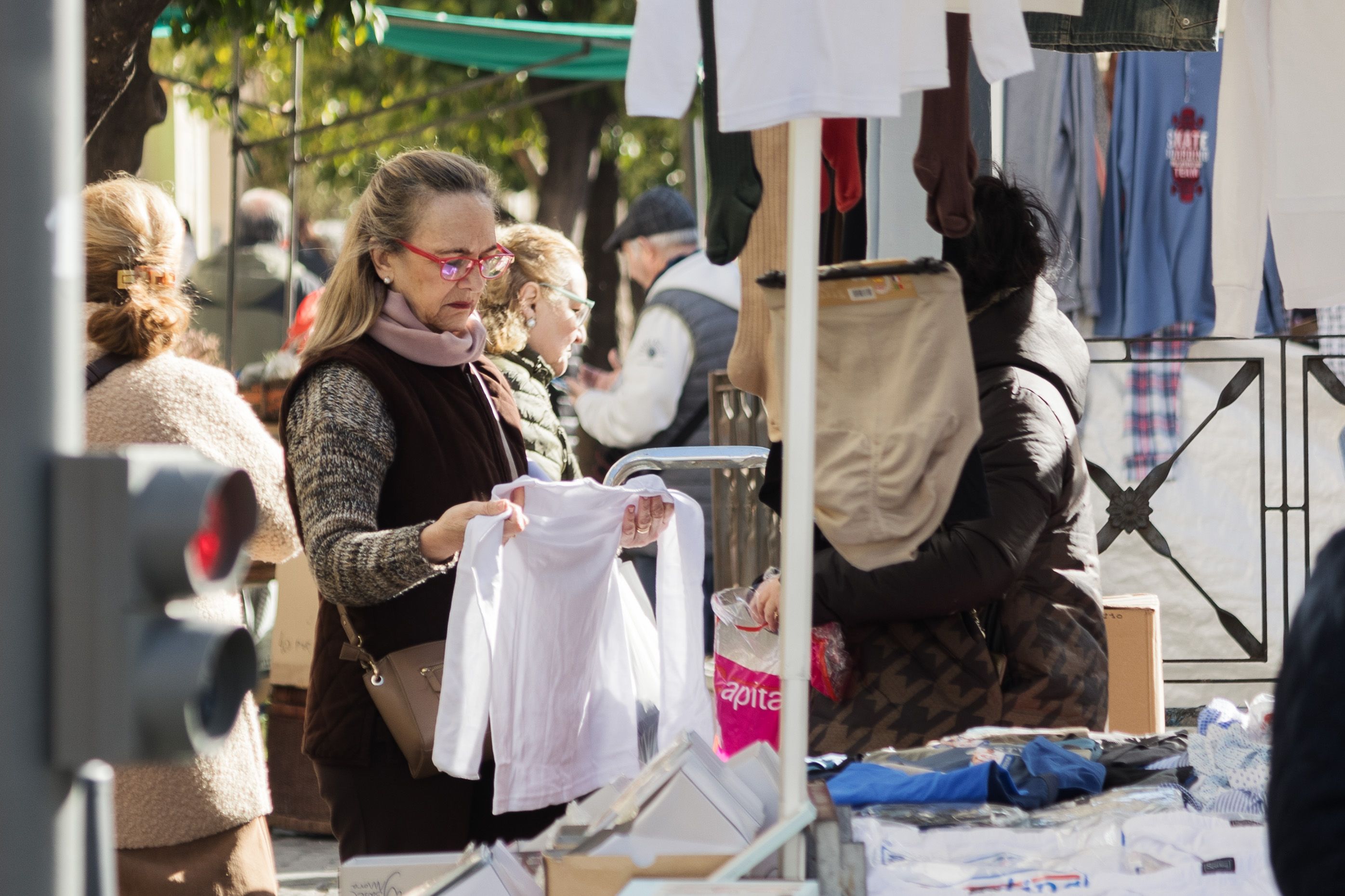 Mercadillo en el centro de Jerez, en una imagen reciente.