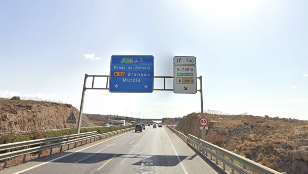 La autovía A-7, cerca de Almería, en una imagen de Google Maps.