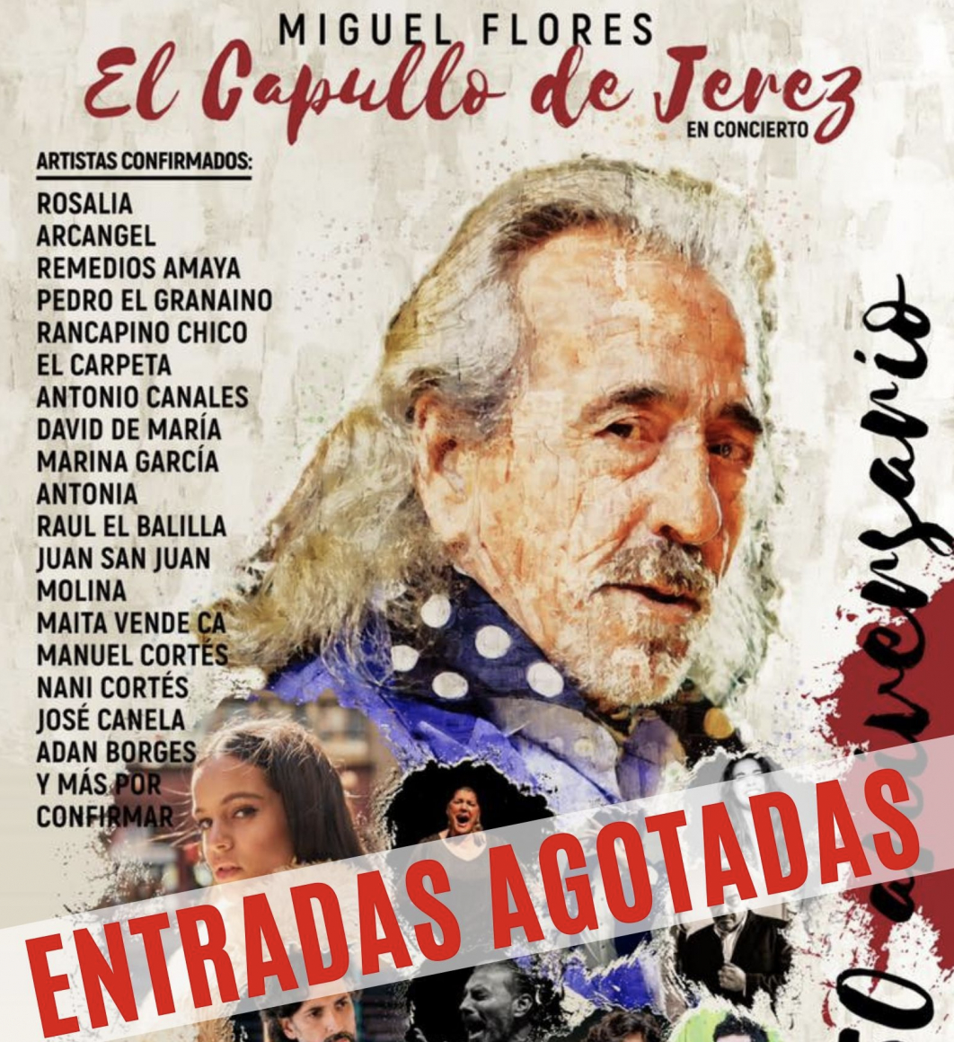Cartel del tributo a los 50 años de Capullo en el flamenco.