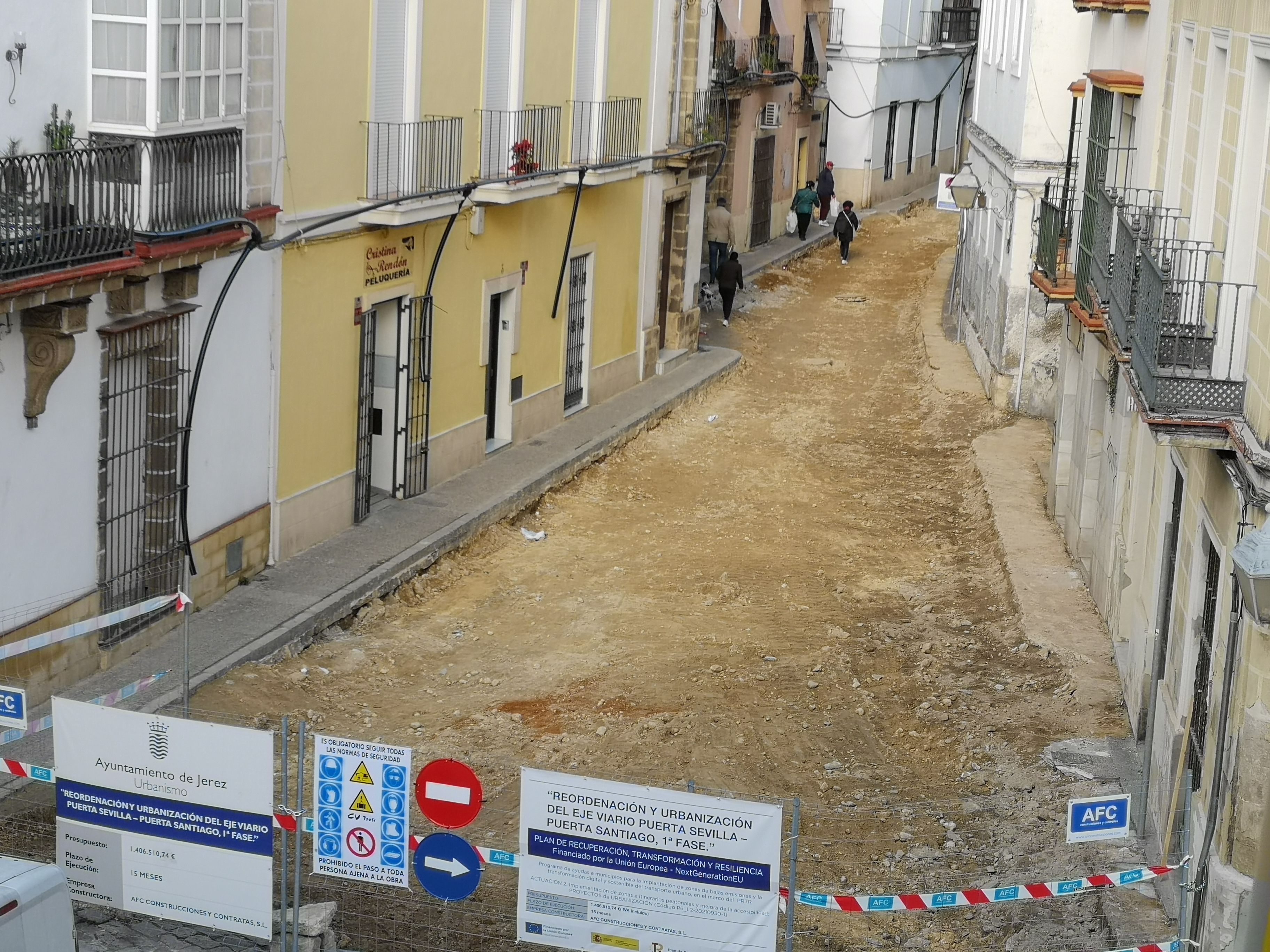 Estado de las obras en la calle Francos.