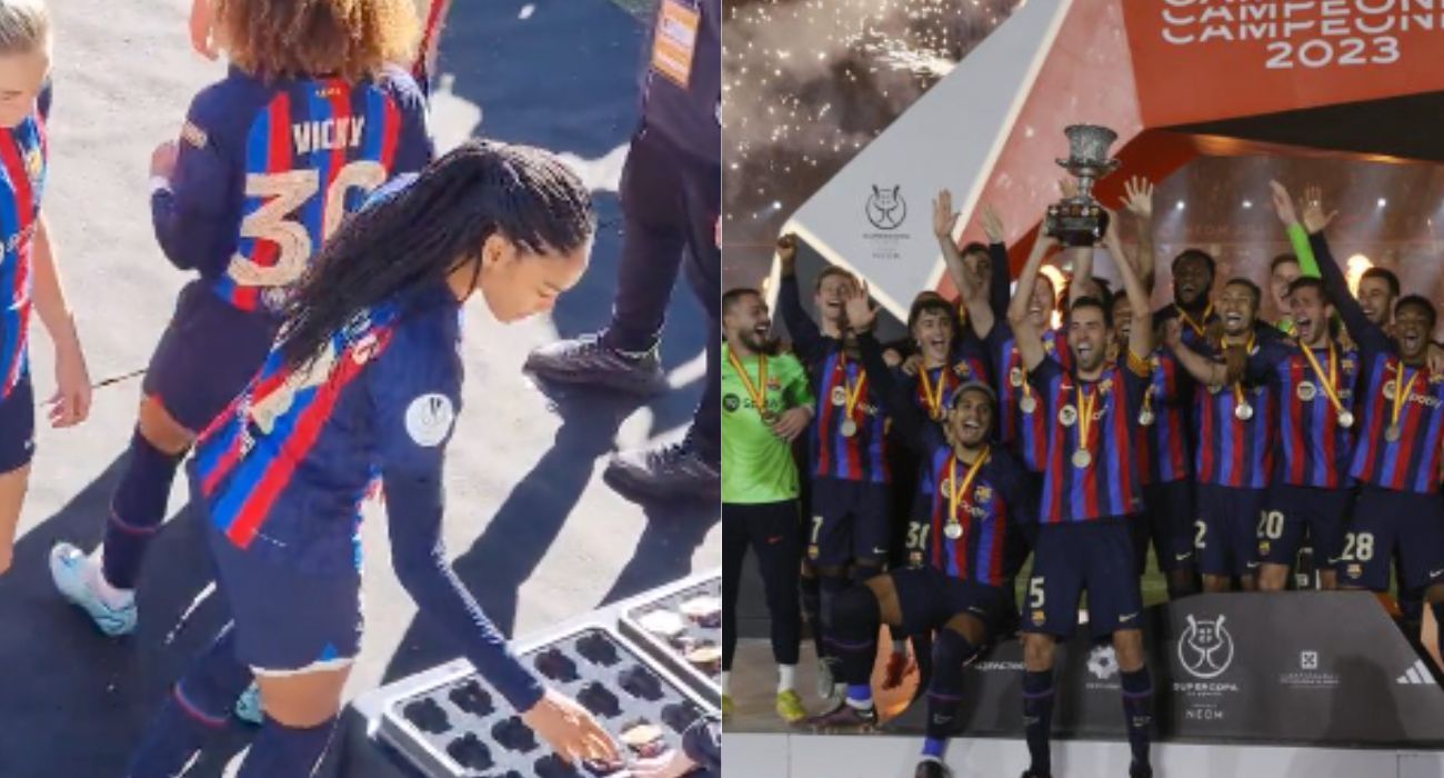 Dos imágenes que hablan por sí solas de la discriminación al fútbol femenino.