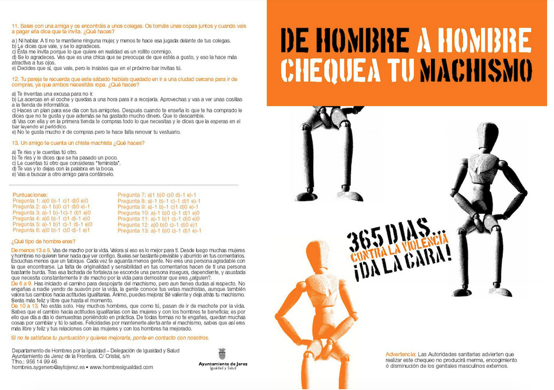 Una captura del test de machismo publicado en la web del Ayuntamiento de Jerez.