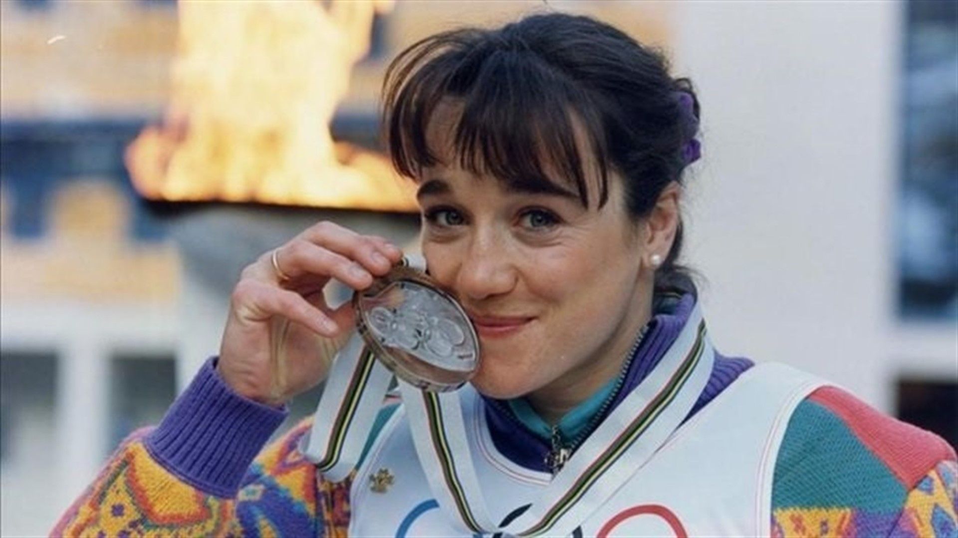Blanca Fernández Ochoa, con su medalla olímpica. FOTO: COE
