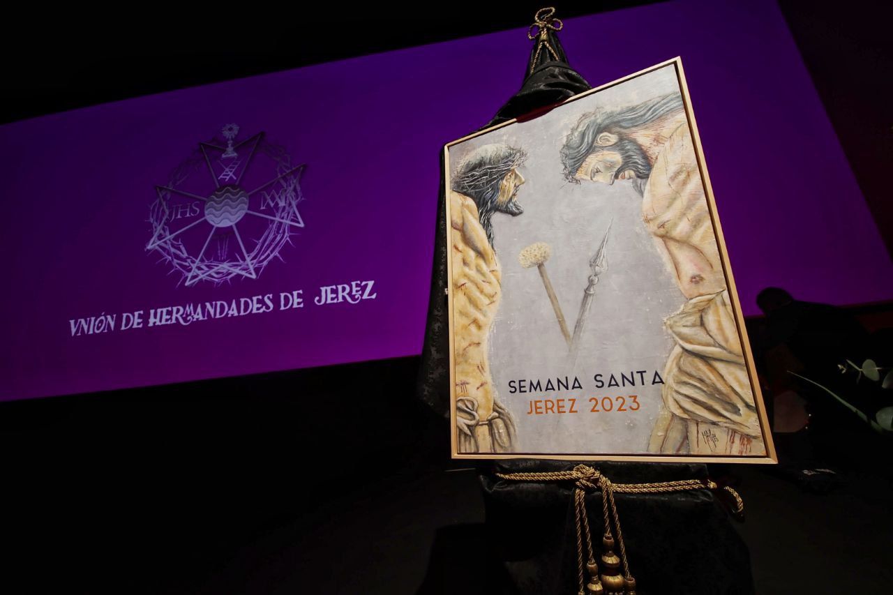 El cartel tras su presentación en el espacio multimedia de la Atalaya.