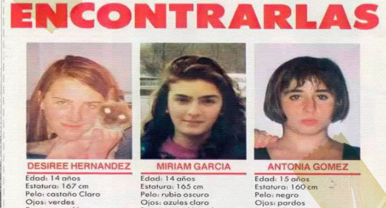 Cartel de búsqueda de Toñi, Miriam y Desirée, las tres niñas de Alcàsser. Cartel de búsqueda de Toñi, Miriam y Desirée, las tres niñas de Alcàsser.