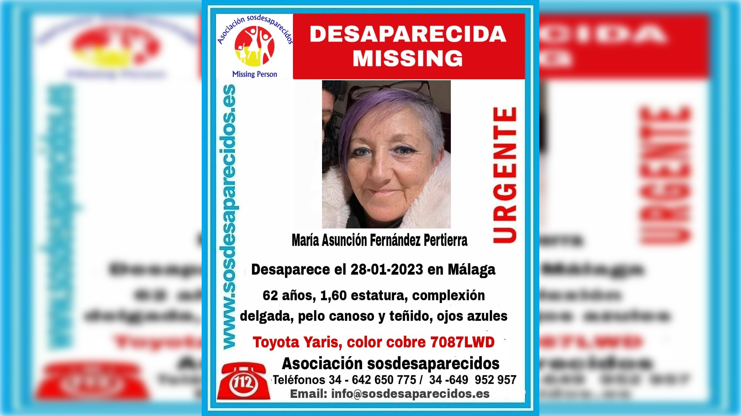 El cartel de búsqueda de María Asunción.