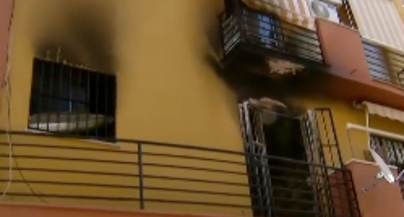 El piso de Huelva que ha salido ardiendo. El piso de Huelva que ha salido ardiendo.