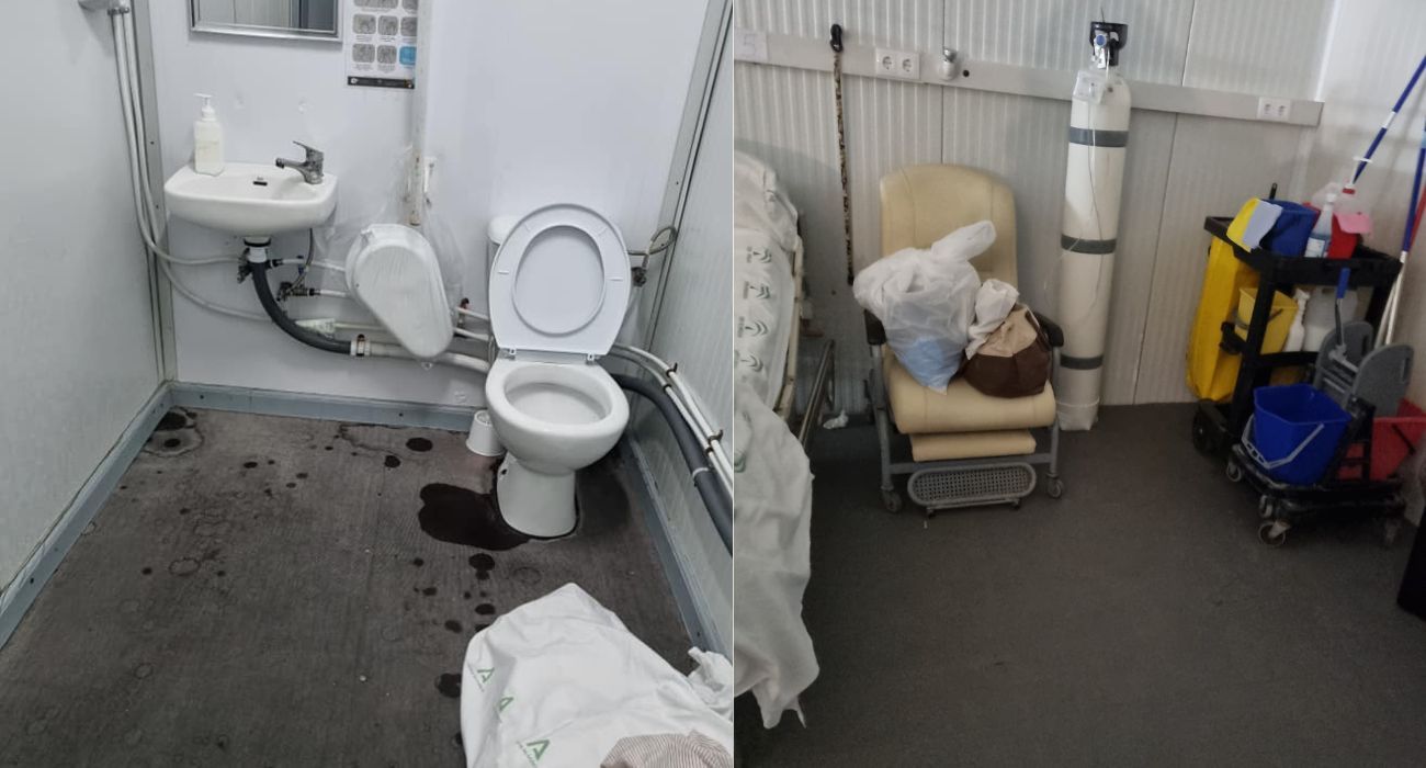 Las condiciones de la carpa de aislamiento del Hospital de Jerez.