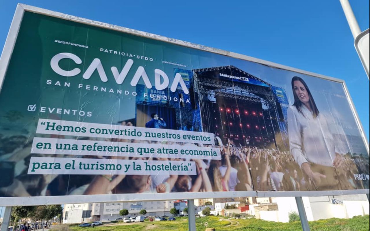 Un cartel publicitario de Patricia Cavada.