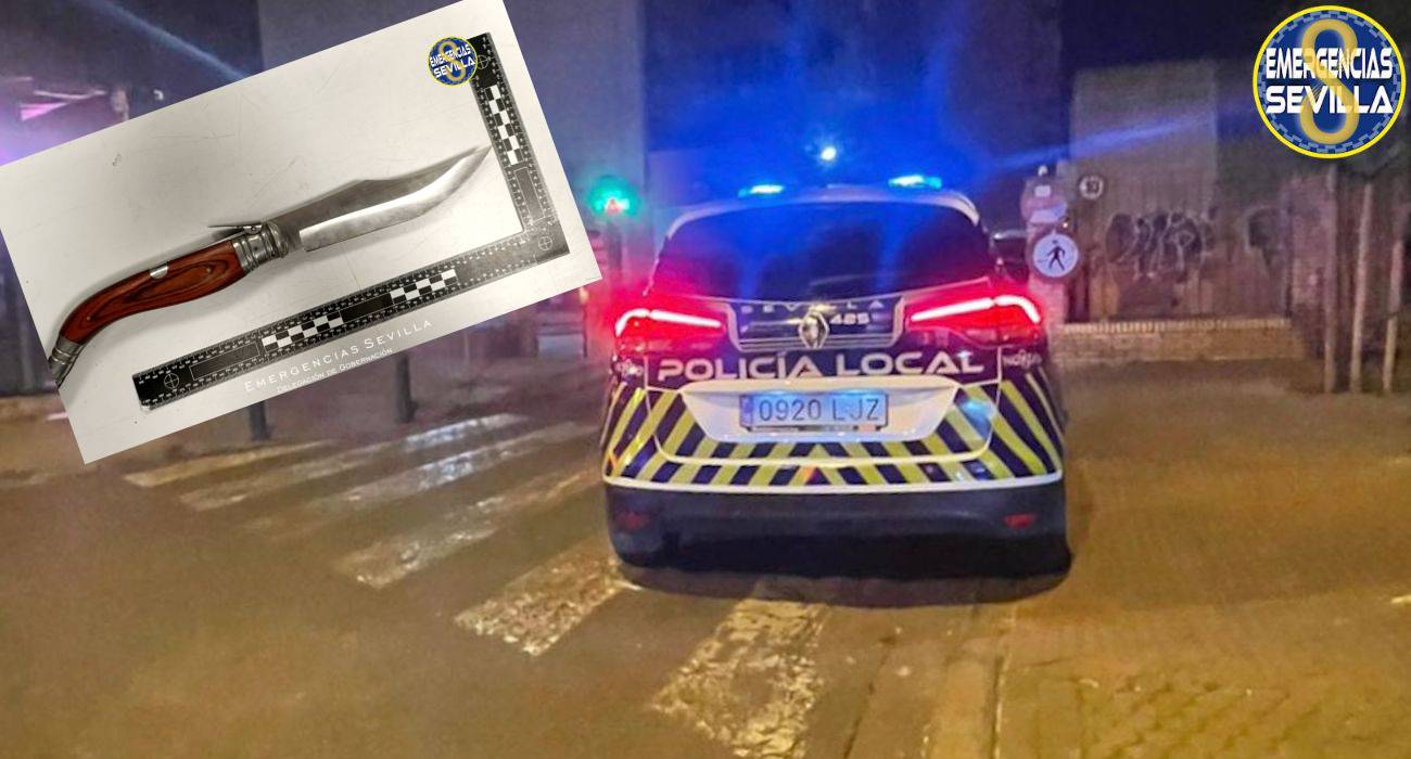 Los agentes de la Policía Local de Sevilla han detenido a un individuo que portaba una navaja de grandes dimensiones.