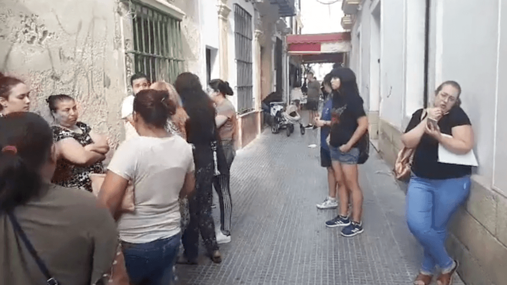 Un momento del desalojo fallido en El Puerto. IMAGEN: REDACCIÓNSUR