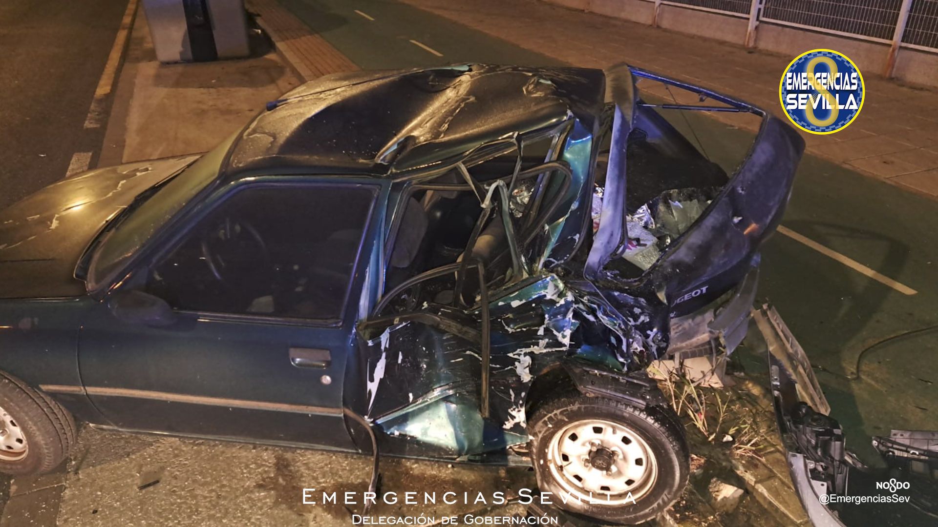 Imagen de uno de los coches implicados en el accidente.