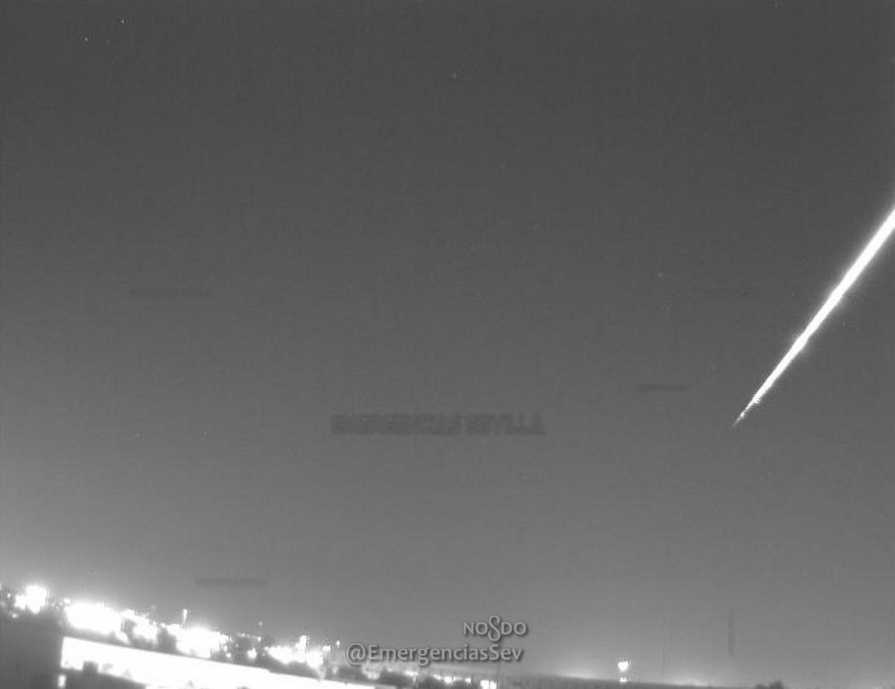 Una bola de fuego provocada por una roca de un asteroide, visible en varios puntos de Sevilla y Córdoba.