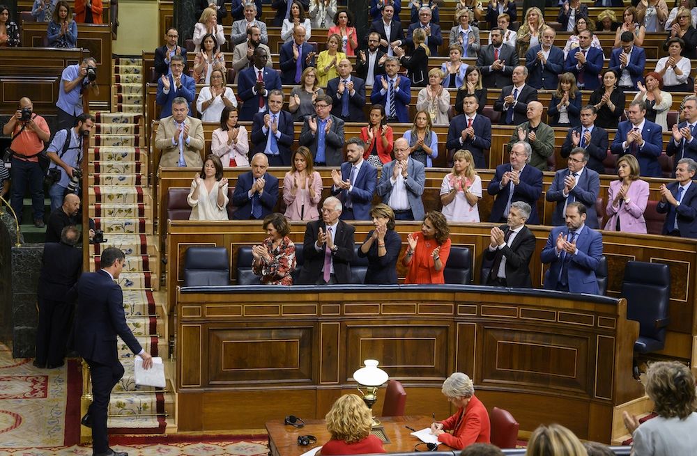 Pedro Sánchez, durante la última sesión de control al Gobierno. 
