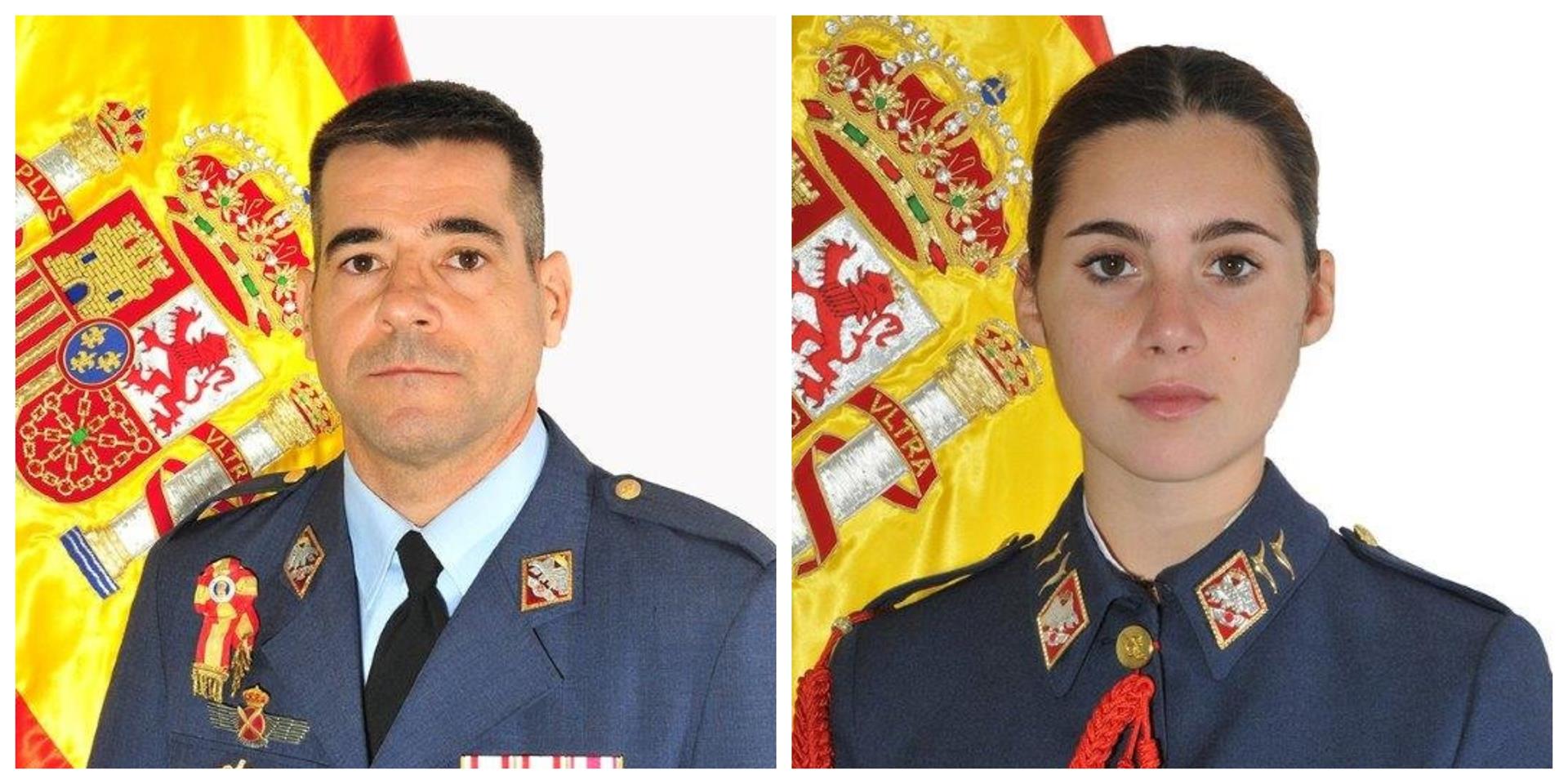 El comandante Daniel Melero, de 50 años y natural de Cádiz; y la alférez alumna Rosa María Almirón, de 20 años y natural de Lucena, fallecidos en Murcia.