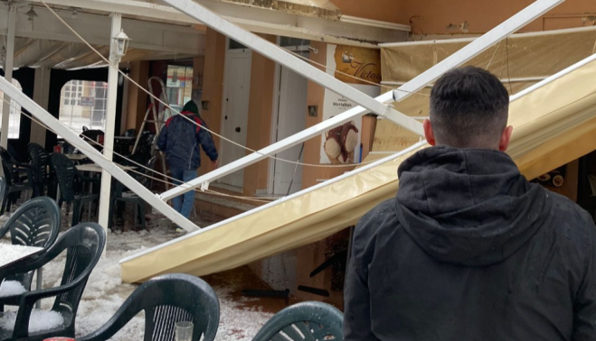 Desperfectos en Sanlúcar por el granizo. Cedida
