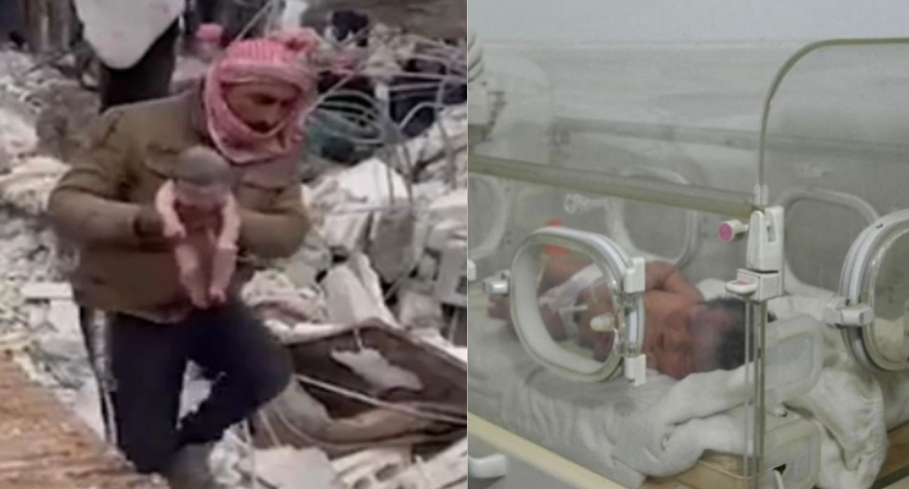 La pequeña superviviente tras el terremoto de Turquía.