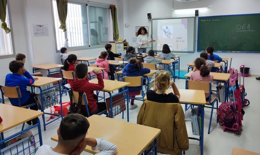 Una clase del CEIP El Membrillar, uno de los afectados por el recorte de líneas.