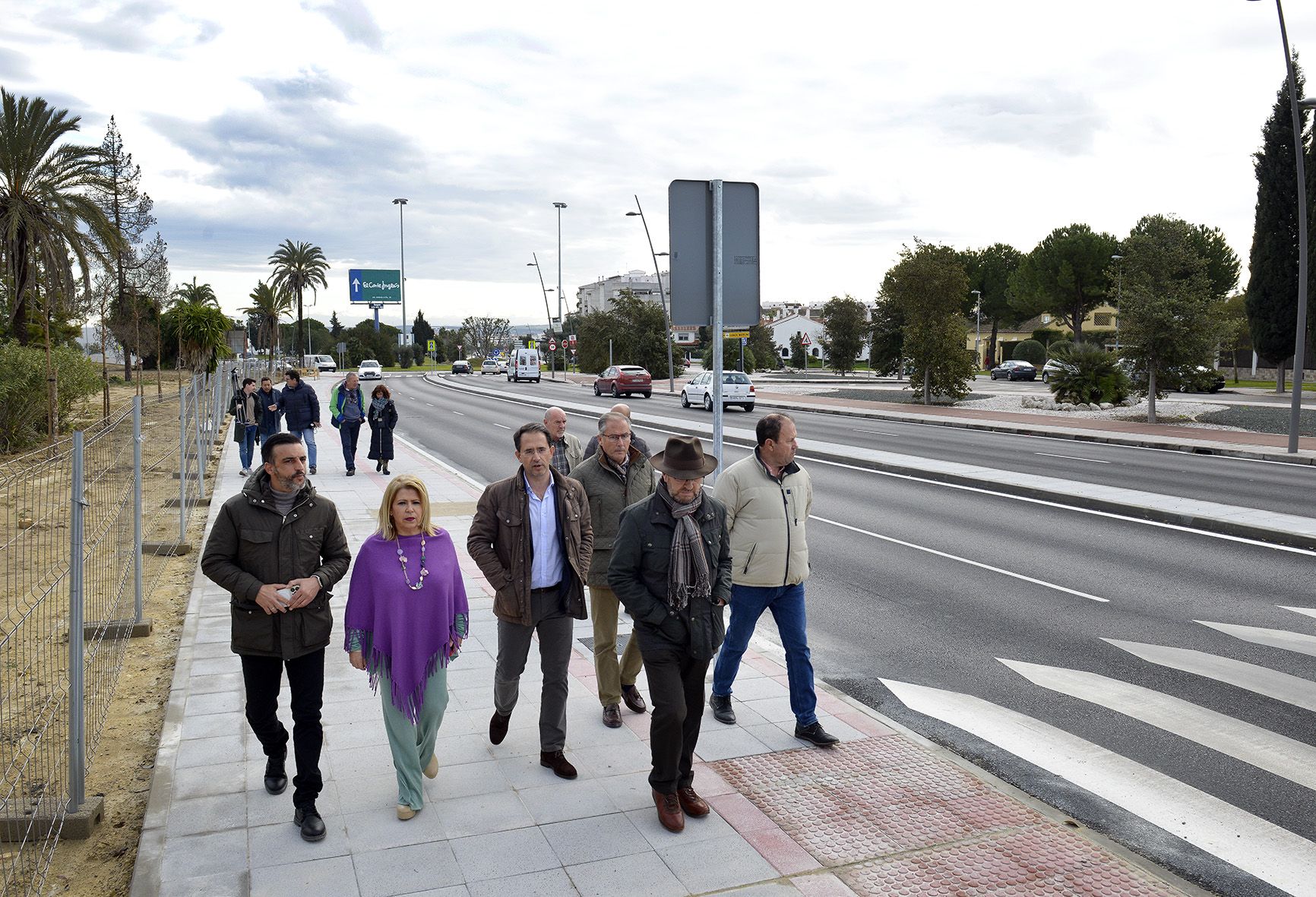 Un momento de la visita al desdoble de Croft, cuyo desarrollo urbanístico supondrá una enorme expansión al norte del núcleo urbano de Jerez.