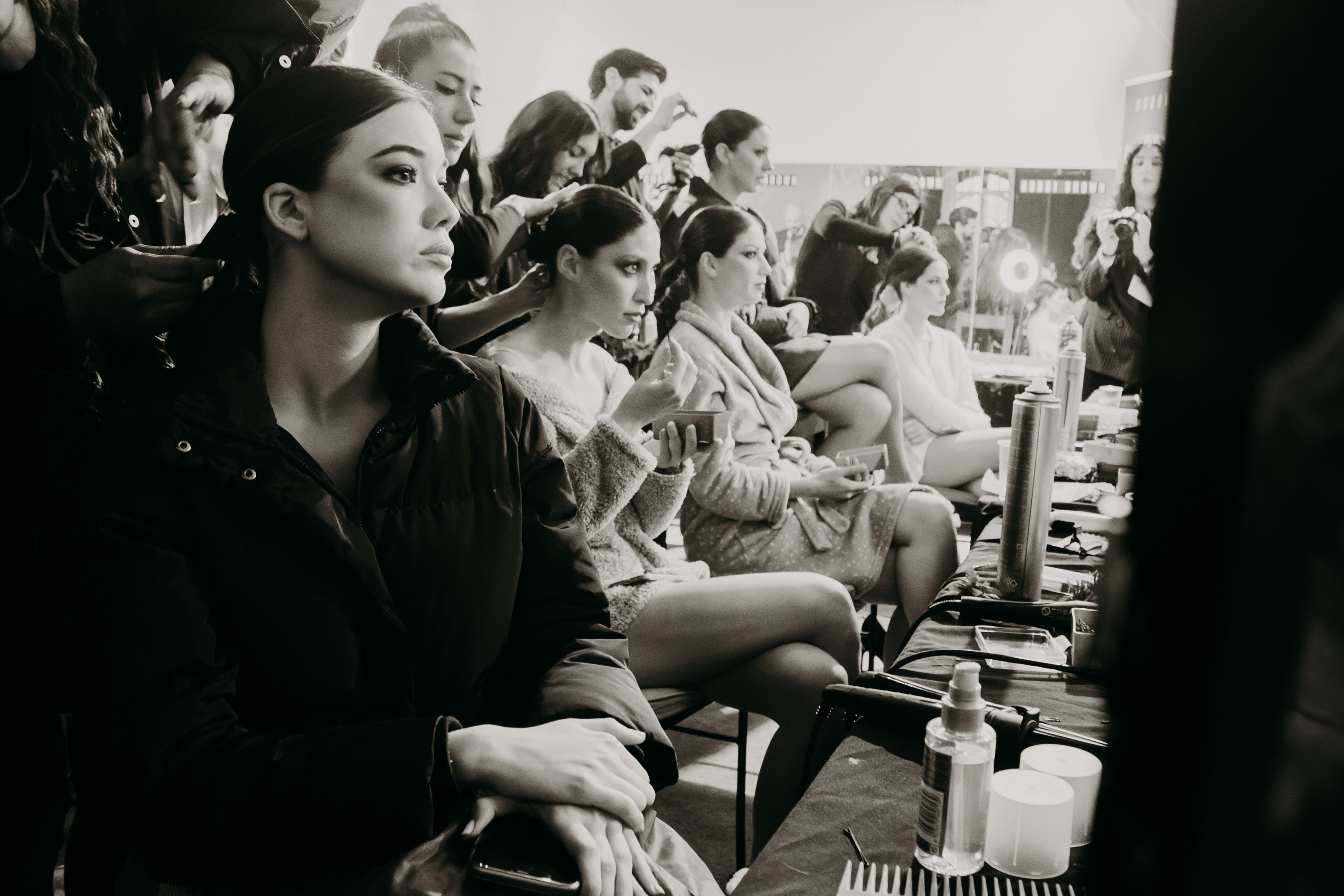 El 'backstage' del evento. Detrás de la Pasarela Flamenca de Jerez. 