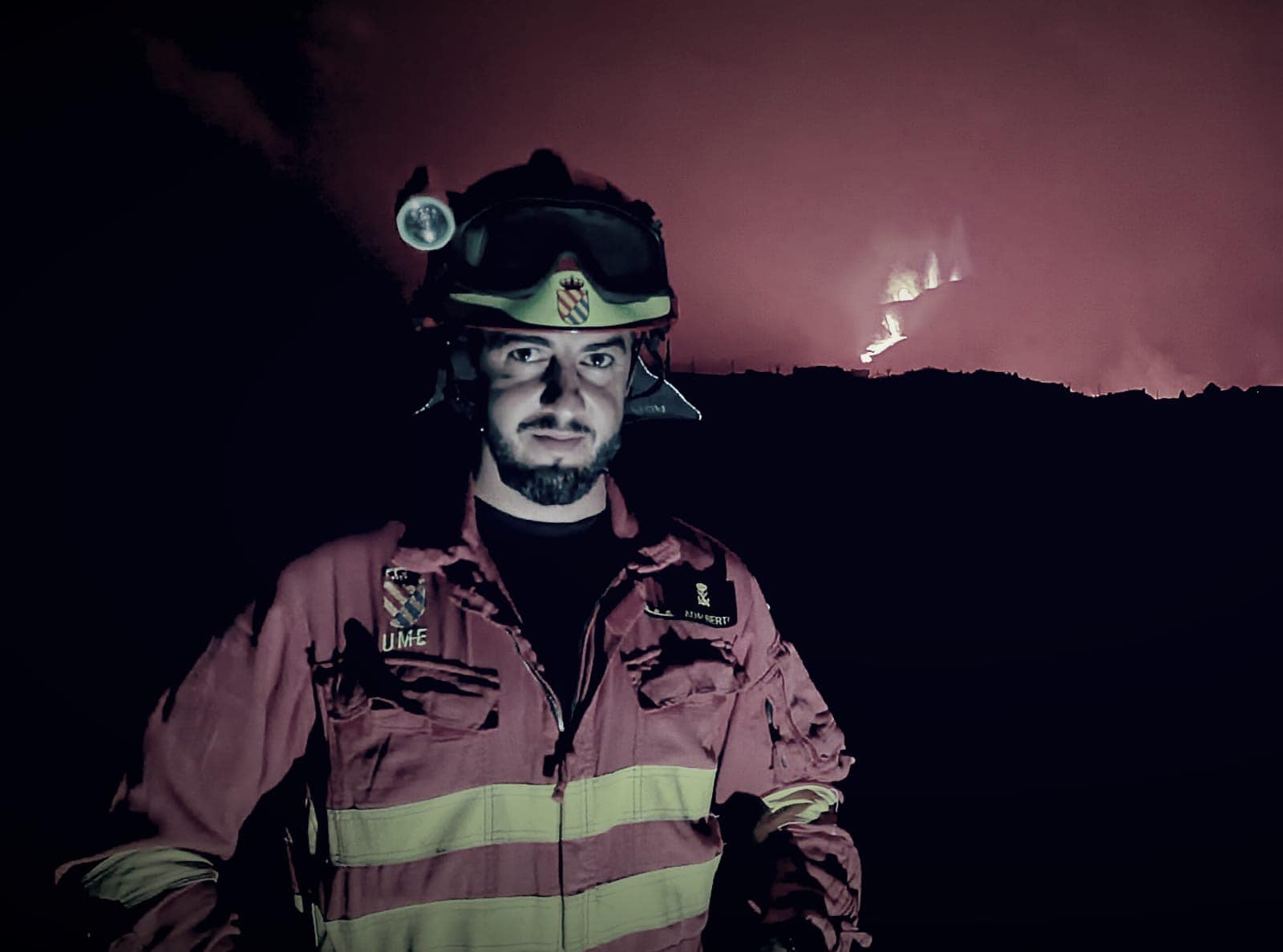 Adalberto asistiendo tras la erupción del volcán de La Palma.