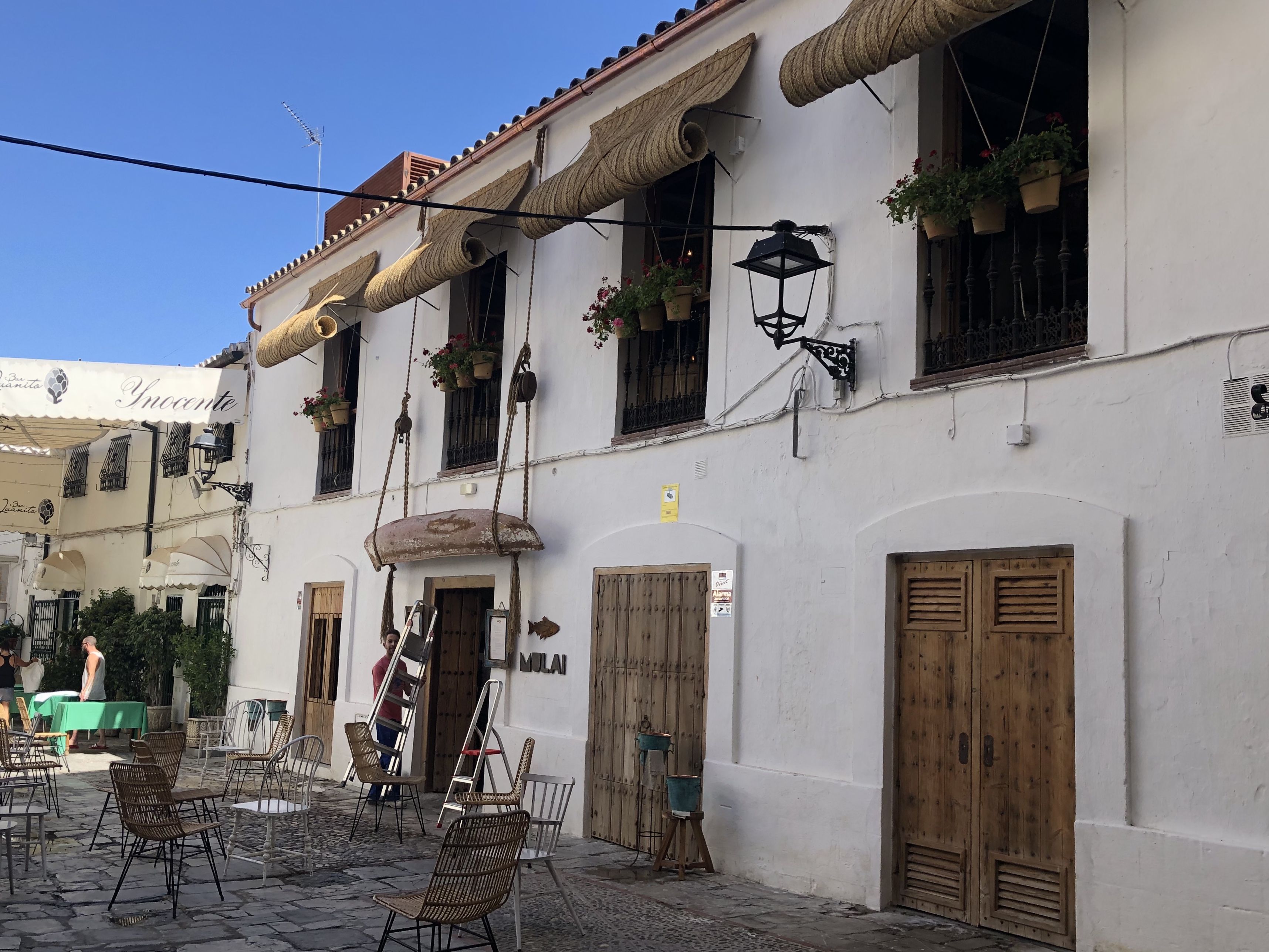 Mulai, en plena Pescadería Vieja de Jerez.