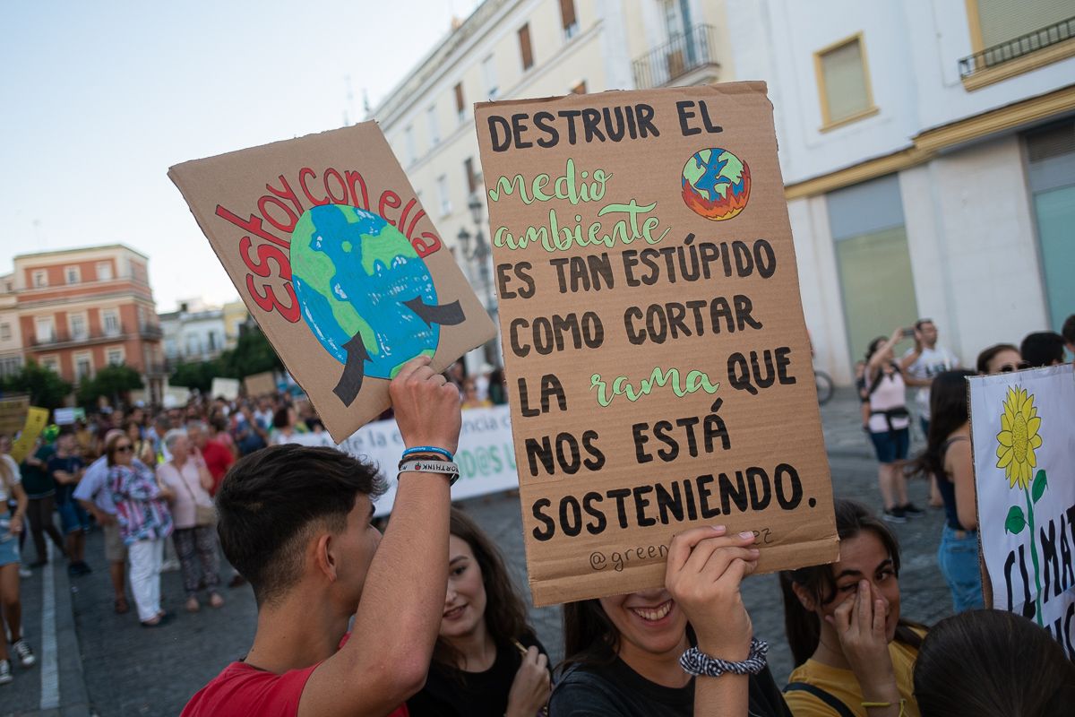 Manifestación por el clima en Jerez, el pasado 27 de septiembre de 2019. FOTO: MANU GARCÍA