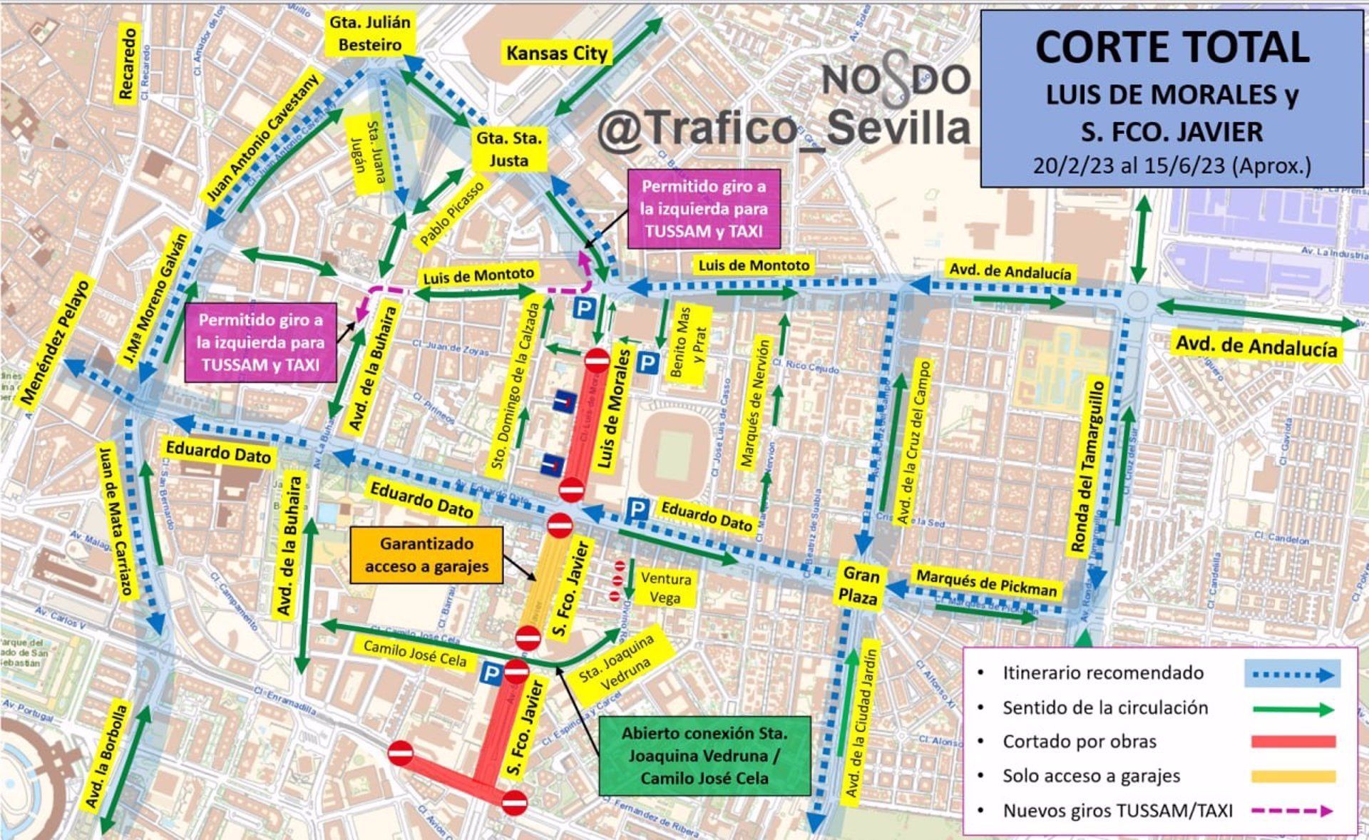 Sevilla en obras: corte total de Luis de Morales e inicio de la línea 3 de Metro tras 14 años.