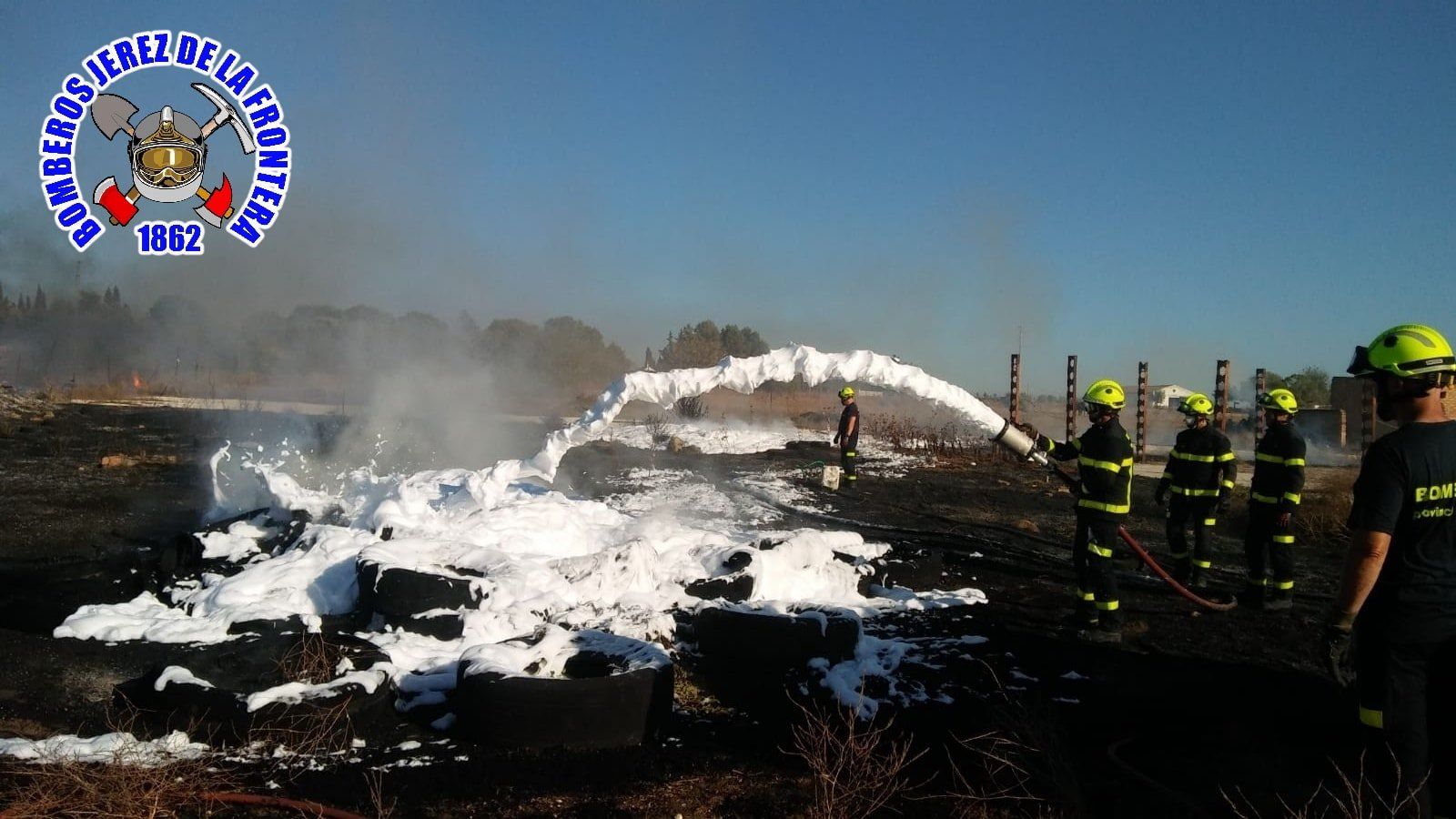 Intervención de los Bomberos.