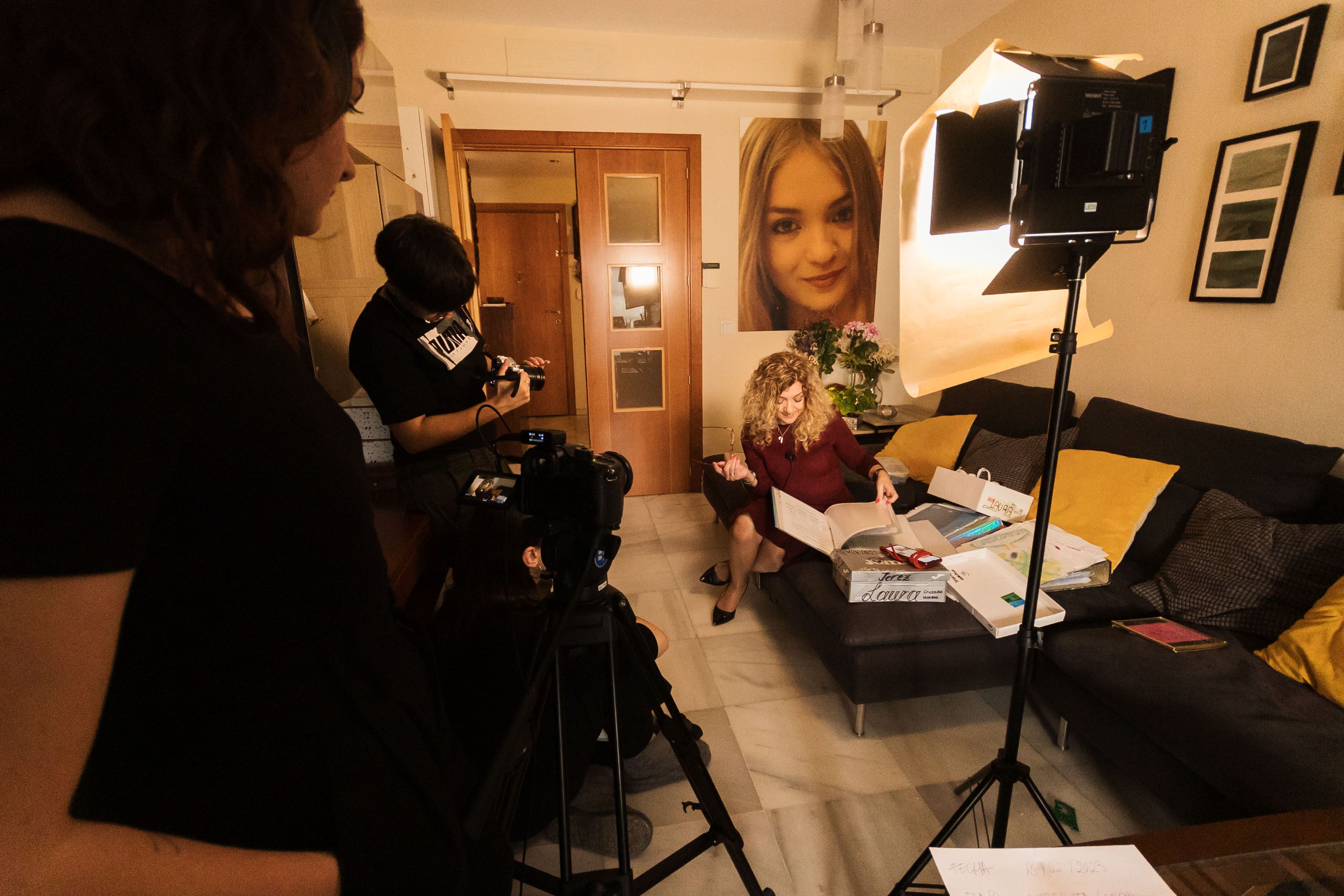 Rodaje del documental sobre Laura en Jerez.
