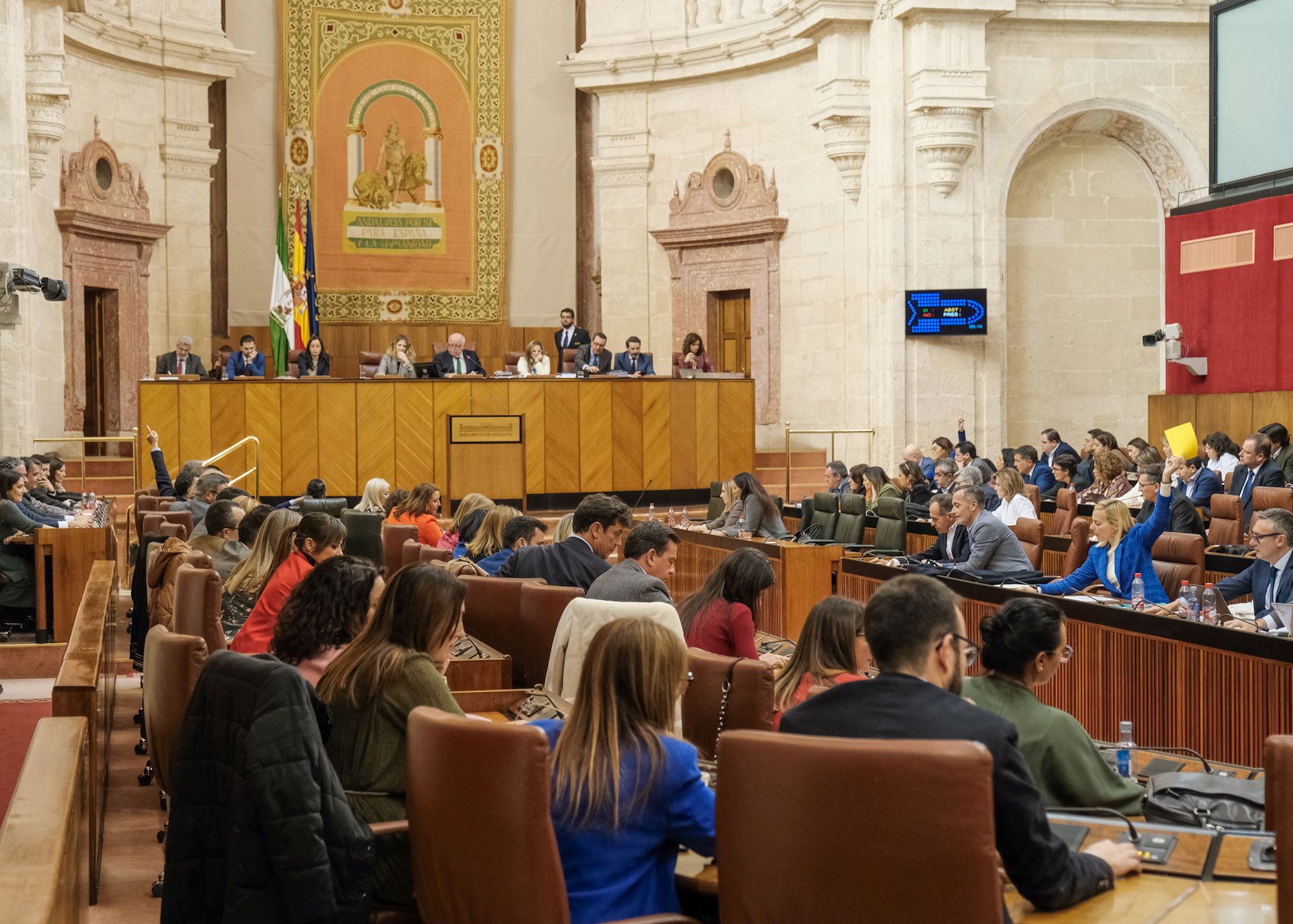 Imagen de una de las votaciones que se han producido este jueves en el Parlamento.