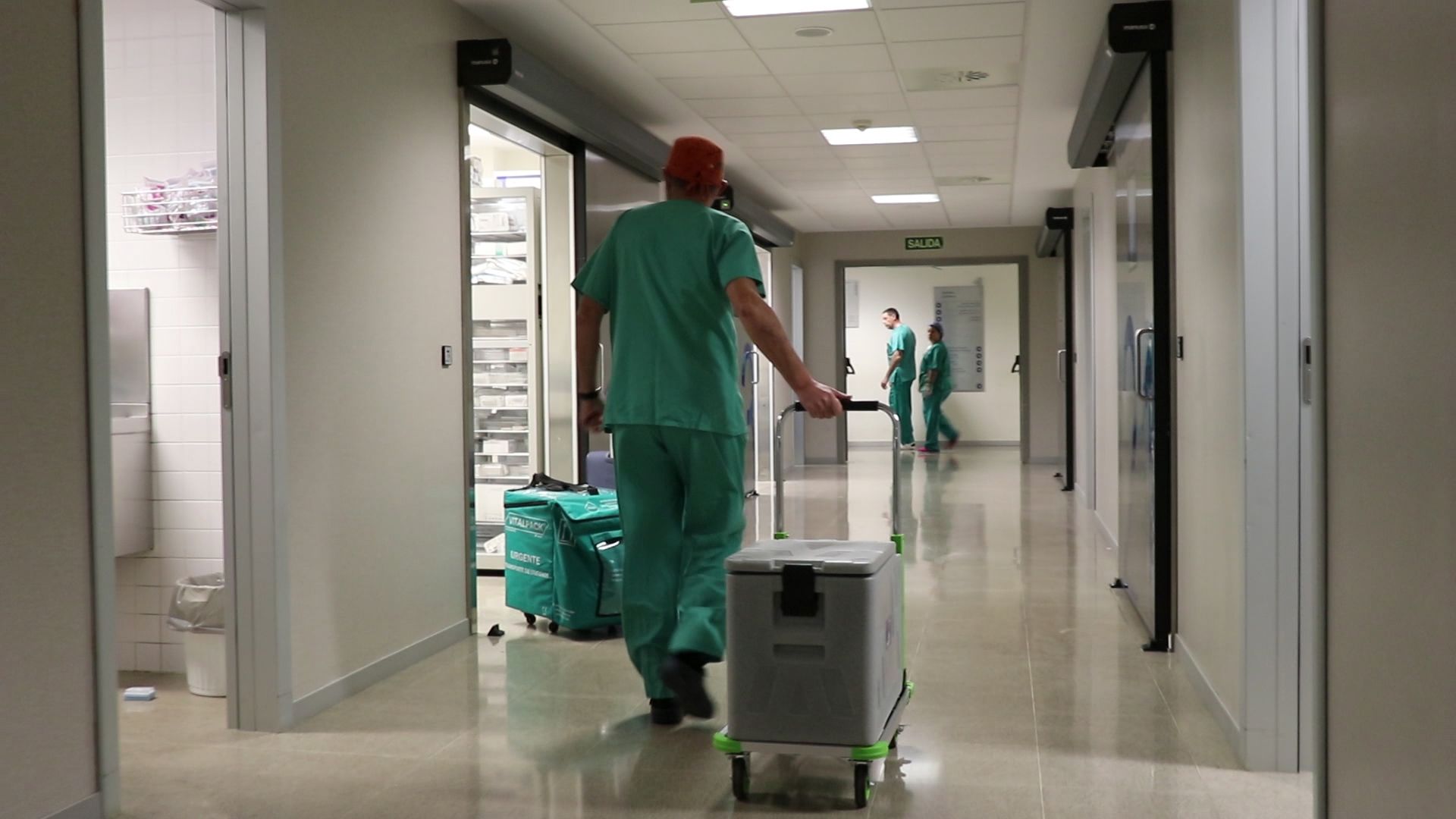 Personal sanitario en el Hospital La Fe, donde dos hermanos han intentado agredir a los médicos.