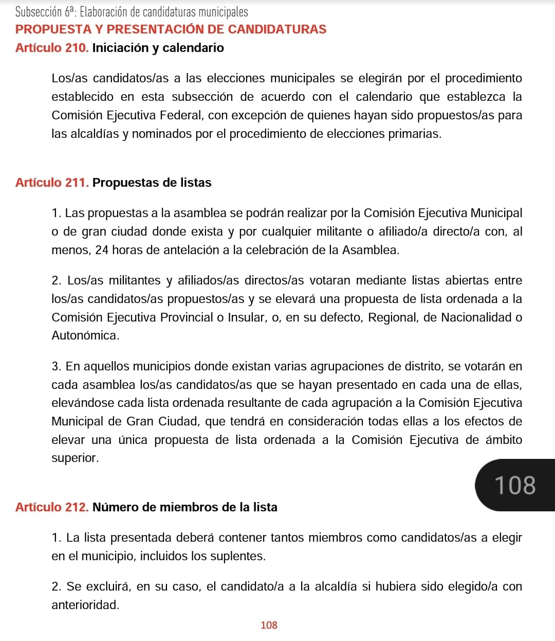 Estatutos del PSOE