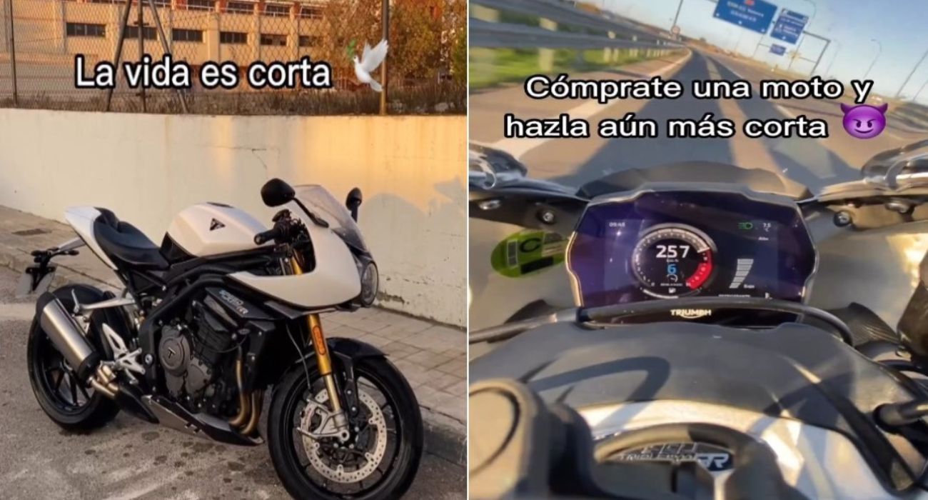 Las imágenes subidas a las redes por un motorista temerario.