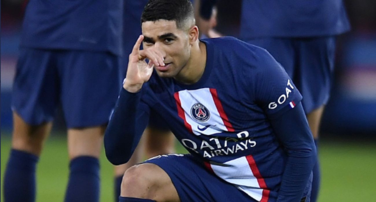 Achraf Hakimi, ex del Real Madrid, con su actual club, el PSG.