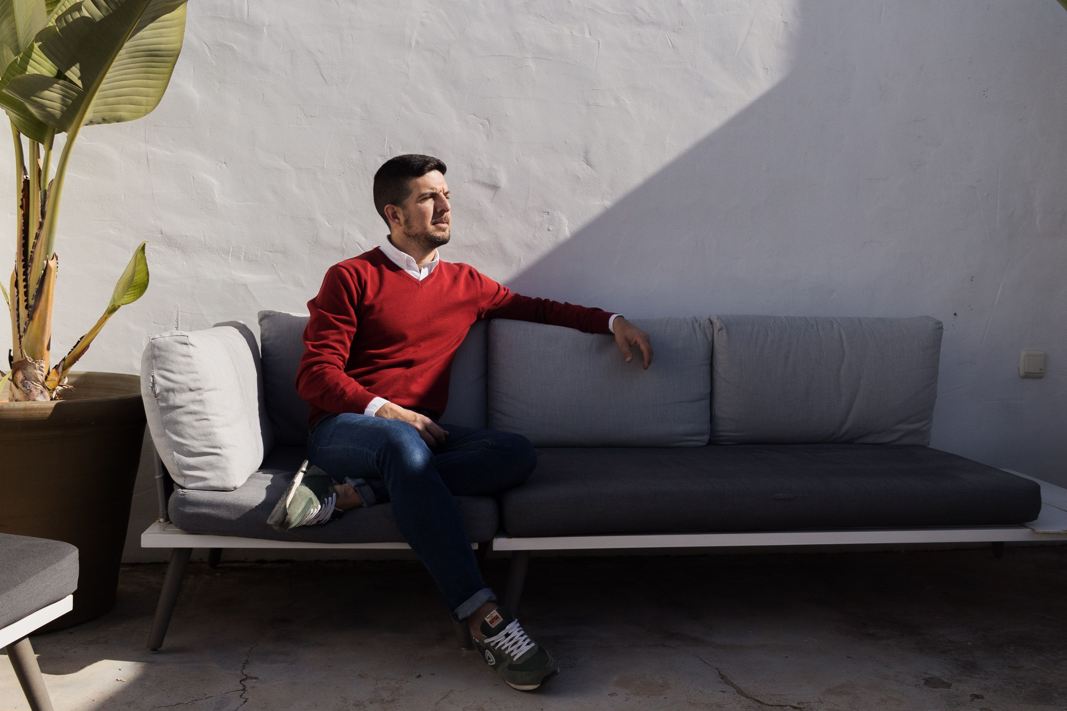 El roteño durante la entrevista. 