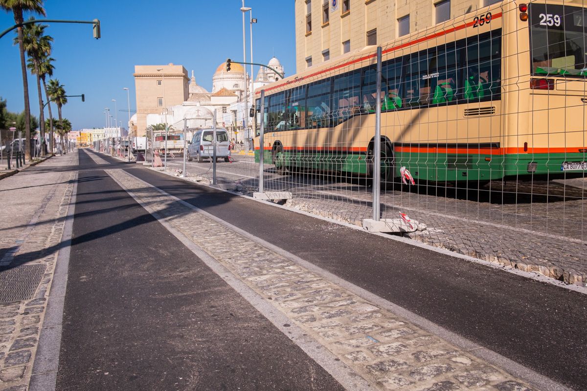 Bandas de asfalto en el Campo del Sur gaditano, en una imagen reciente. FOTO: MANU GARCÍA