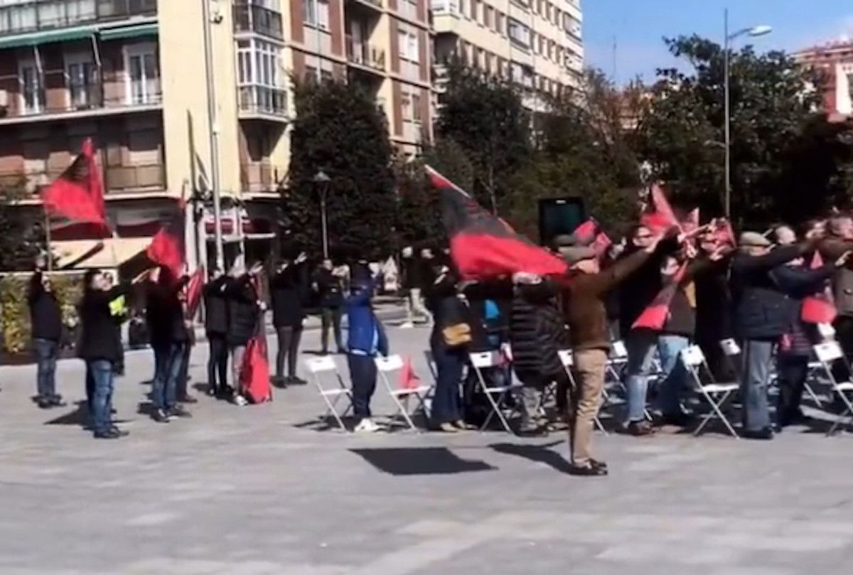 Acto organizado por la Falange Española de la Jons en Valladolid.